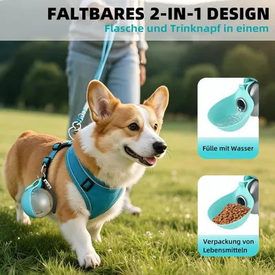 HausPets gourde chien 285 ml inox refoulement gamelle silicone voyage