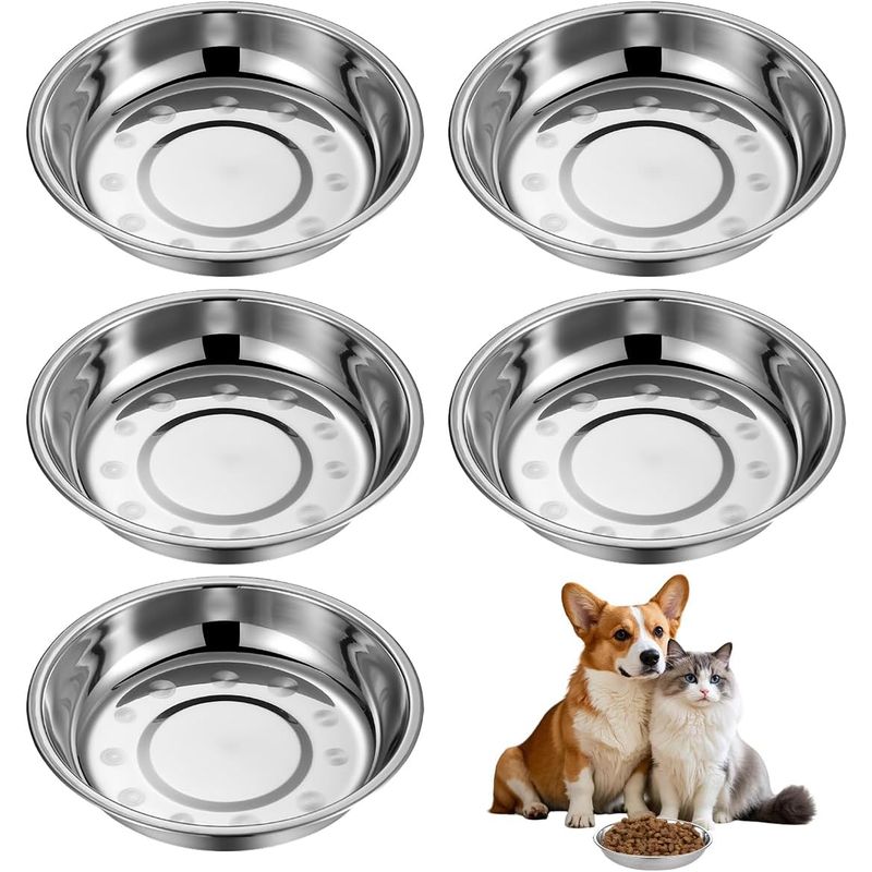 5 Bols Inoxydable Chats, Chatons Chiots, Gamelles Profondes Marque chat en
