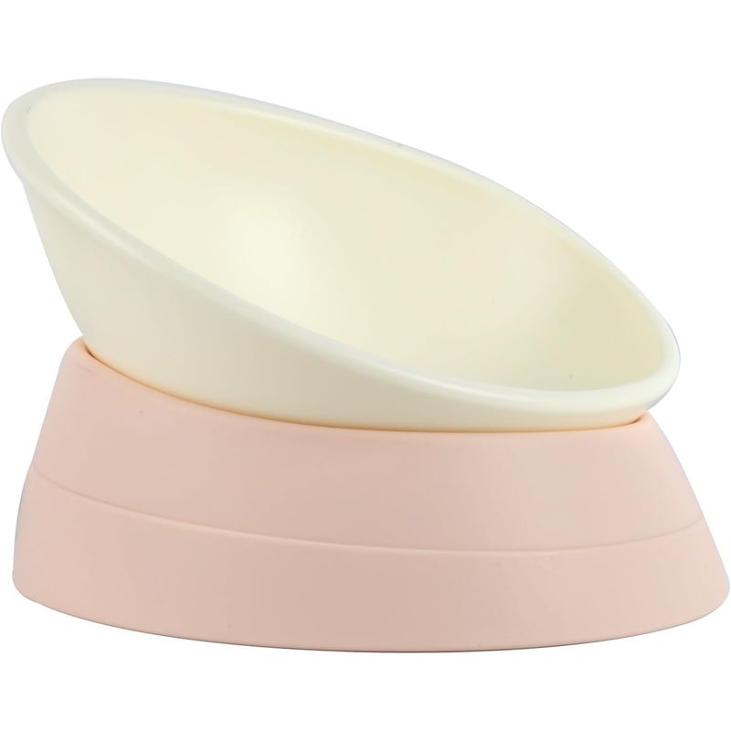 HausPets Gamelle Inclinable Antidérapante pour Chien et Chat, Rose