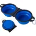 HausPets bol chien 2 en 1 pliant 180 degrés moulé portable bleu