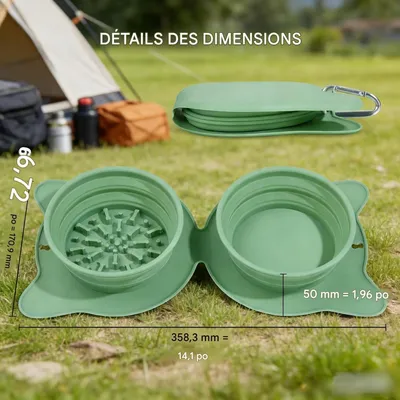 HausPets Double gamelle pliable pour chiens et chats