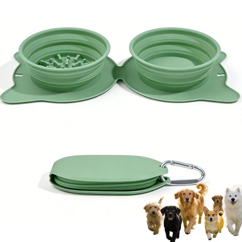 HausPets Double gamelle pliable pour chiens et chats