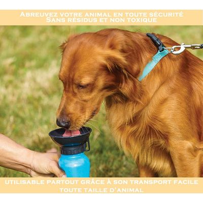 HausPets gourde chien 0 5 L bol intégré voyage couleur aléatoire