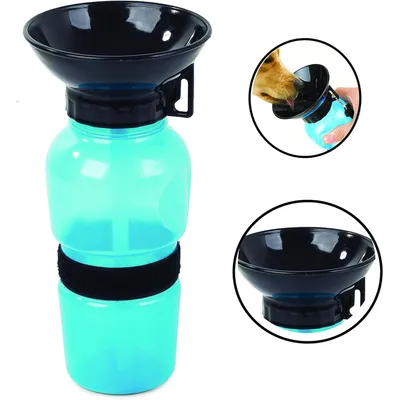 HausPets gourde chien 0 5 L bol intégré voyage couleur aléatoire