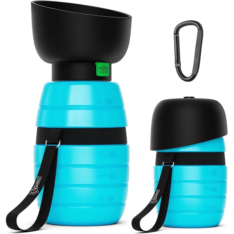 HausPets gourde chien 500 ml 2 en 1 anti fuite non toxique balade