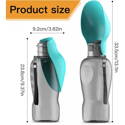 HausPets Trinkflasche 800ml BPA-frei Tränke integriert Reise