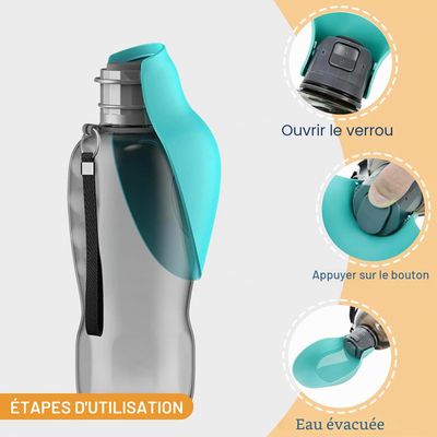 HausPets Trinkflasche 800ml BPA-frei Tränke integriert Reise