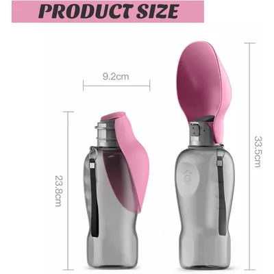 HausPets gourde chien 800 ml anti fuite portable balade voyage rose