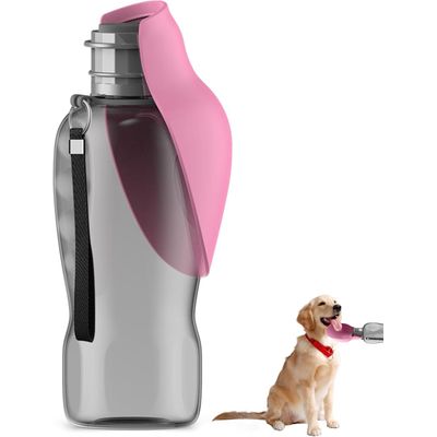 HausPets Trinkflasche 800ml auslaufsicher Spaziergang rosa