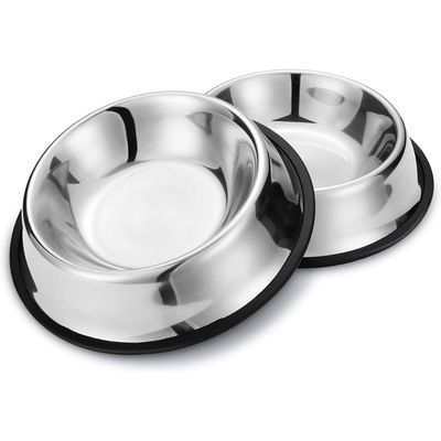 HausPets Lot de 2 Gamelles Inox Antidérapantes pour Chien Moyen/Grand