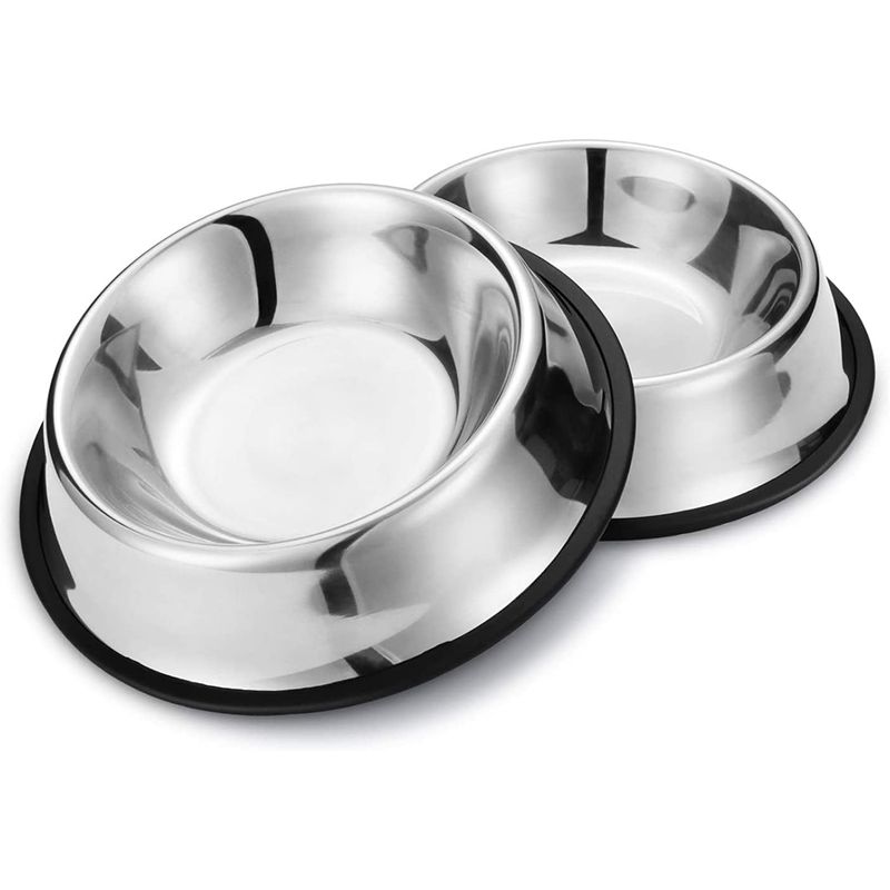 HausPets Lot de 2 Gamelles Inox Antidérapantes pour Chien Moyen/Grand