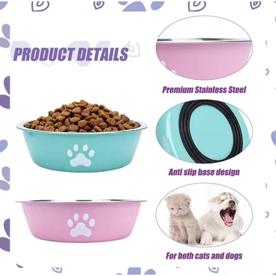 HausPets Lot de 2 Gamelles Inox Antidérapantes pour Chien et Chat HausPets Lot de 2 Gamelles Inox Antidérapantes pour Chien et Chat