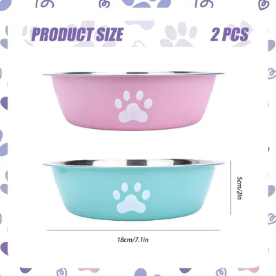 HausPets Lot de 2 Gamelles Inox Antidérapantes pour Chien et Chat HausPets Lot de 2 Gamelles Inox Antidérapantes pour Chien et Chat