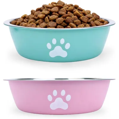 HausPets Lot de 2 Gamelles Inox Antidérapantes pour Chien et Chat HausPets Lot de 2 Gamelles Inox Antidérapantes pour Chien et Chat