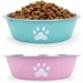 HausPets Lot de 2 Gamelles Inox Antidérapantes pour Chien et Chat