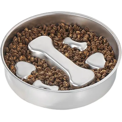 HausPets Gamelle Anti-Glouton Acier Inoxydable pour Chien et Chat