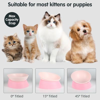 HausPets Gamelle Inclinable Antidérapante pour Chien et Chat, Rose