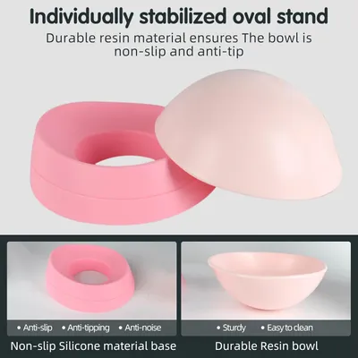 HausPets Gamelle Inclinable Antidérapante pour Chien et Chat, Rose