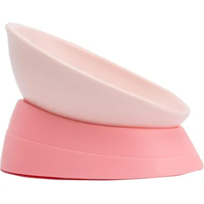HausPets Gamelle Inclinable Antidérapante pour Chien et Chat, Rose