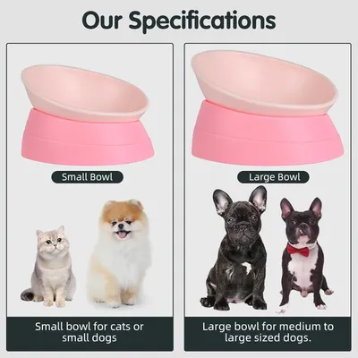 HausPets Gamelle Inclinable Antidérapante pour Chien et Chat, Rose