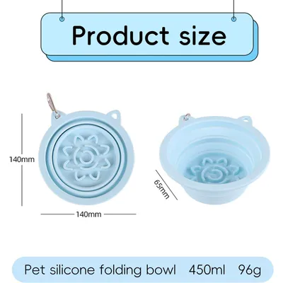 HausPets lot 2 gamelles pliables chien chat anti glouton antidérapantes