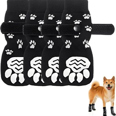 HausPets Lot de 2 Chaussettes Antidérapantes Chien (M)
