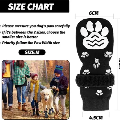 HausPets Paquete de 2 pares de calcetines antideslizantes para perros (M)