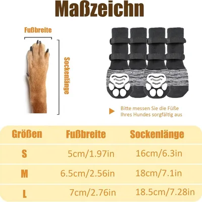 HausPets Paquete de 2 pares calcetines antilamido perros (negro, talla L)