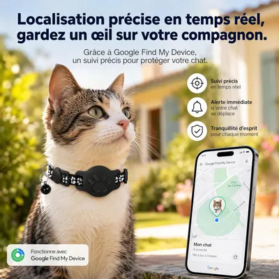 Collier GPS chat chien sans carte SIM localisation temps réel étanche Collier GPS chat chien sans carte SIM localisation temps réel étanche