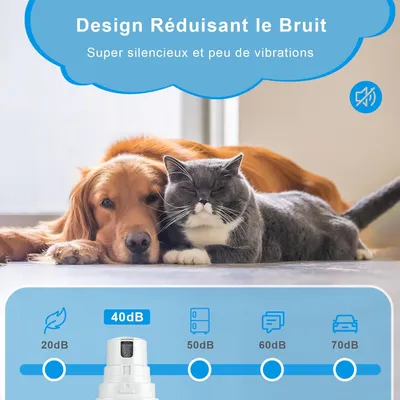 Coupe griffes chien silencieux piles AA incluses