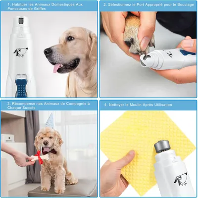Coupe griffes chien silencieux piles AA incluses