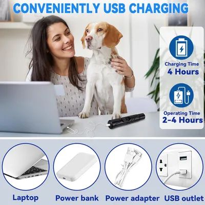 Lime griffe chien électrique LED 2 vitesses rechargeable