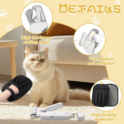 Coupe ongles chat LED rechargeable anti éclaboussures