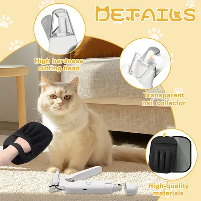 Coupe ongles chat LED rechargeable anti éclaboussures