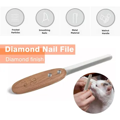 Lime ongles chien métal revêtement diamant manche noyer Lime ongles chien métal revêtement diamant manche noyer