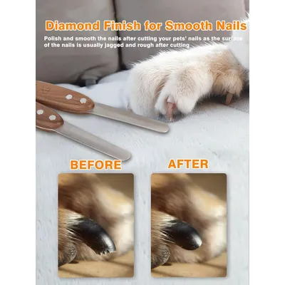 Lime ongles chien métal revêtement diamant manche noyer Lime ongles chien métal revêtement diamant manche noyer
