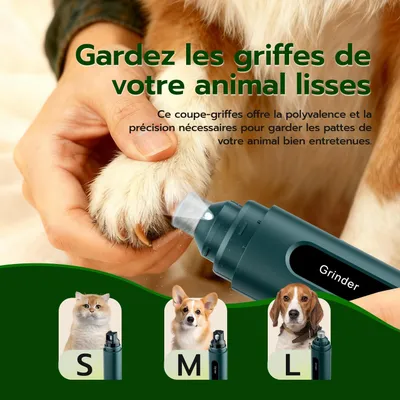 Lime ongles chien électrique 5 vitesses LED rechargeable vert Lime ongles chien électrique 5 vitesses LED rechargeable vert