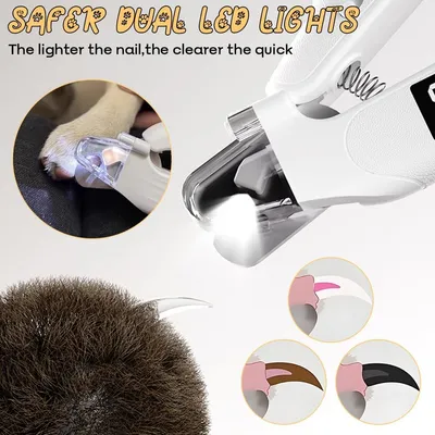 Lime ongles électrique 2 en 1 chien chat LED anti éclaboussures Lime ongles électrique 2 en 1 chien chat LED anti éclaboussures
