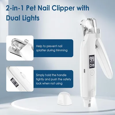 Lime ongles électrique 2 en 1 chien chat écran LED Lime ongles électrique 2 en 1 chien chat écran LED