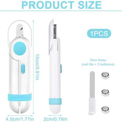 Tondeuse ongles animaux LED 2 en 1 coupe lime électrique