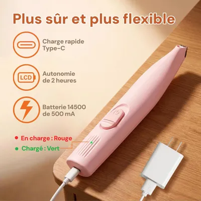 Tondeuse pattes chien LED – Silencieuse – USB rechargeable