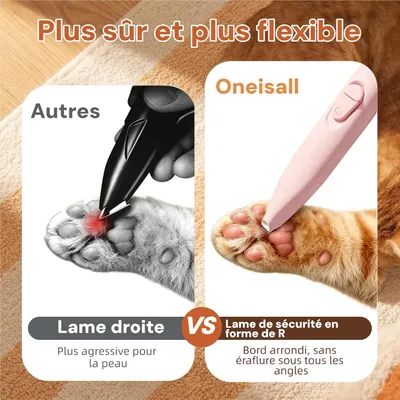 Tondeuse pattes chien LED – Silencieuse – USB rechargeable