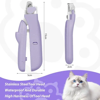 Lime ongles chien chat LED anti éclaboussures Lime ongles chien chat LED anti éclaboussures