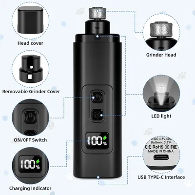 Lime ongle 5 vitesses chien électrique rechargeable
