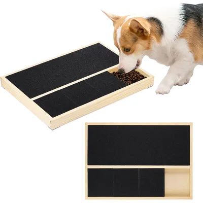 Griffoir chien bois massif boîte friandises 35x25x3 cm Griffoir chien bois massif boîte friandises 35x25x3 cm