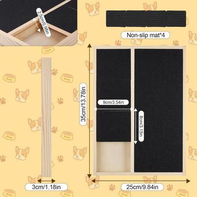 Griffoir chien bois massif boîte friandises 35x25x3 cm