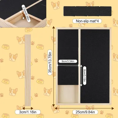 Griffoir chien bois massif boîte friandises 35x25x3 cm Griffoir chien bois massif boîte friandises 35x25x3 cm