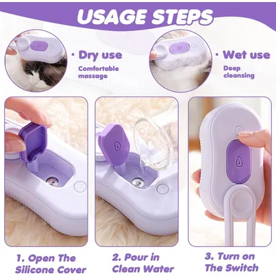 HausPets Brosse Toilettage Vapeur 3 en 1 pour Chat et Chien HausPets Brosse Toilettage Vapeur 3 en 1 pour Chat et Chien