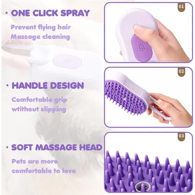 HausPets Brosse Toilettage Vapeur 3 en 1 pour Chat et Chien HausPets Brosse Toilettage Vapeur 3 en 1 pour Chat et Chien