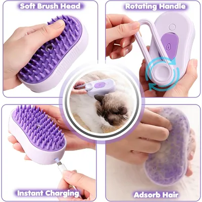 HausPets Brosse Toilettage Vapeur 3 en 1 pour Chat et Chien HausPets Brosse Toilettage Vapeur 3 en 1 pour Chat et Chien